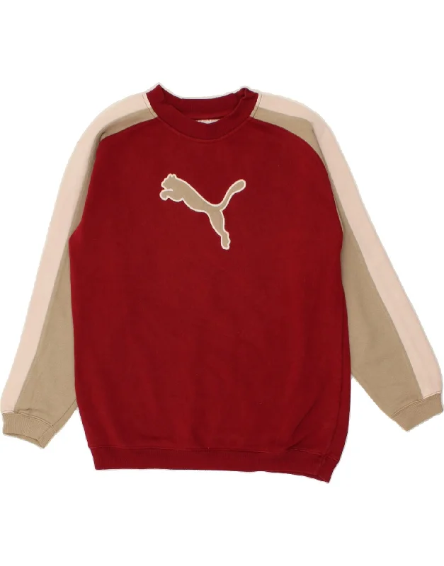 PUMA Boys Graphic Sweatshirt Jumper 11-12 Years Large  Burgundy