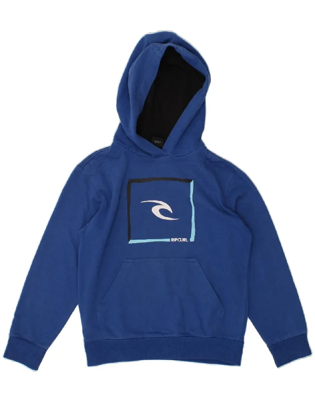 RIP CURL Boys Graphic Hoodie Jumper 9-10 Years Blue Polyester