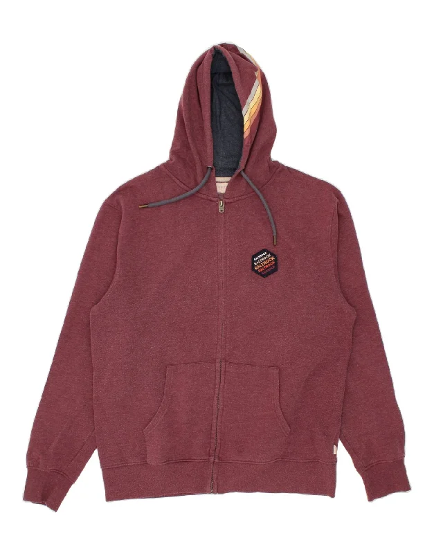 SALTROCK Mens Graphic Zip Hoodie Sweater 2XL Maroon