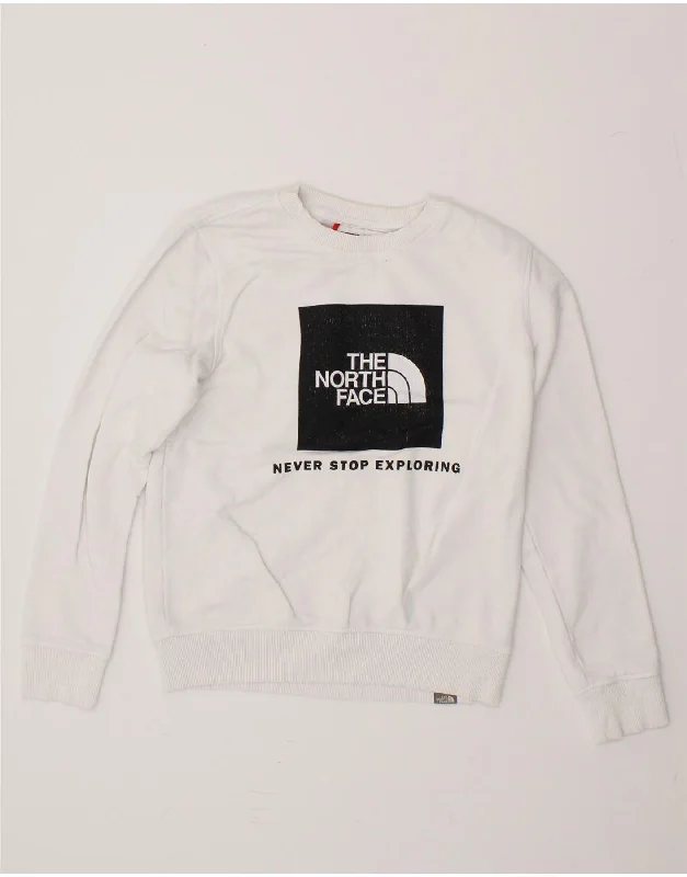 THE NORTH FACE Boys Graphic Sweatshirt Jumper 11-12 Years Large White