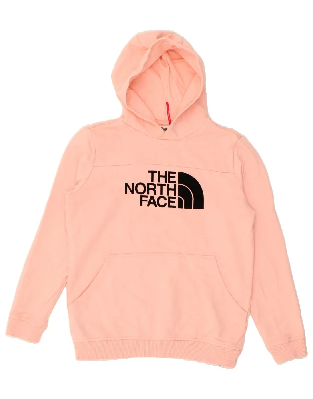 THE NORTH FACE Girls Graphic Hoodie Jumper 11-12 Years Large  Pink Cotton