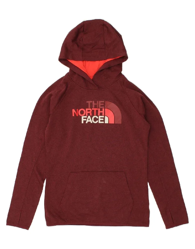 THE NORTH FACE Womens Graphic Hoodie Jumper UK 10 Small Burgundy Polyester