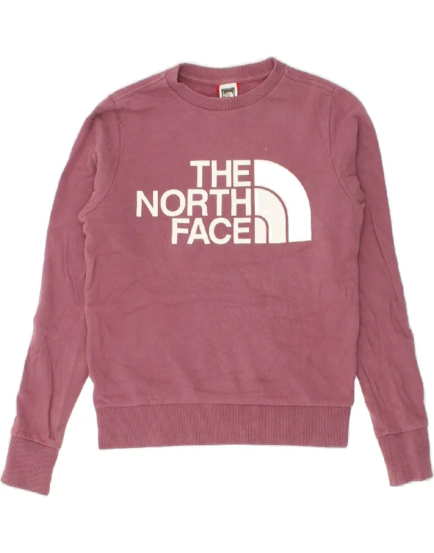 THE NORTH FACE Womens Oversized Graphic Sweatshirt Jumper UK 6 XS Pink