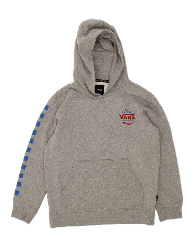 VANS Boys Graphic Hoodie Jumper 12-13 Years Medium  Grey Cotton