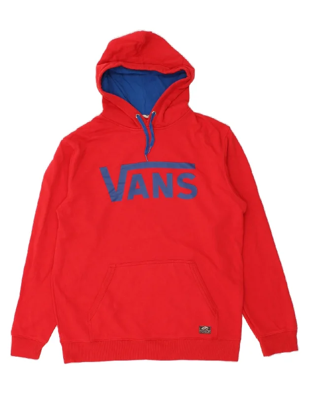 VANS Mens Graphic Hoodie Jumper XL Red