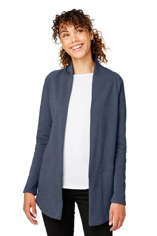 Devon & Jones Womens New Classics Charleston Cardigan Sweater - Navy Blue Melange