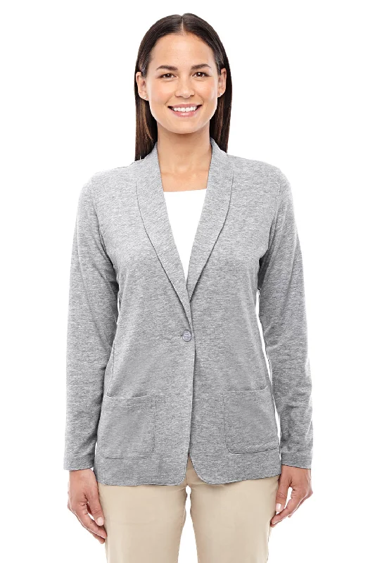 Devon & Jones Womens Perfect Fit Cardigan Sweater - Heather Grey