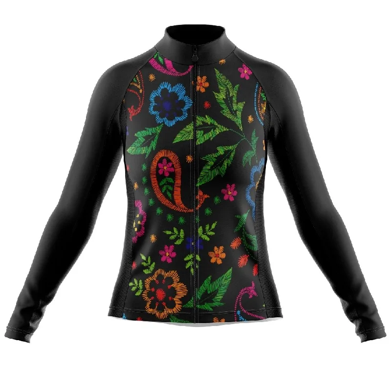 NEW! Midnight Bloom | Women's Long Sleeve Cycling Jersey