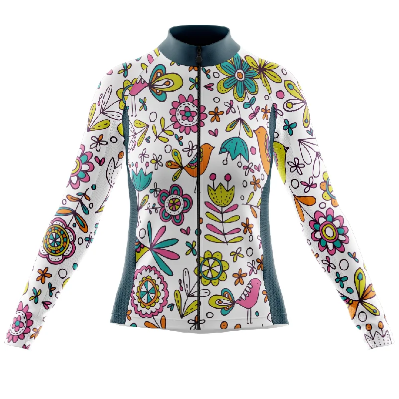 Whimsy Blooms | Women's Long Sleeve Cycling Jersey