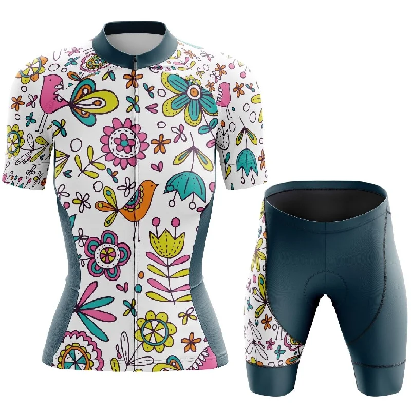 Whimsy Blooms | Women's Short Sleeve Cycling Set