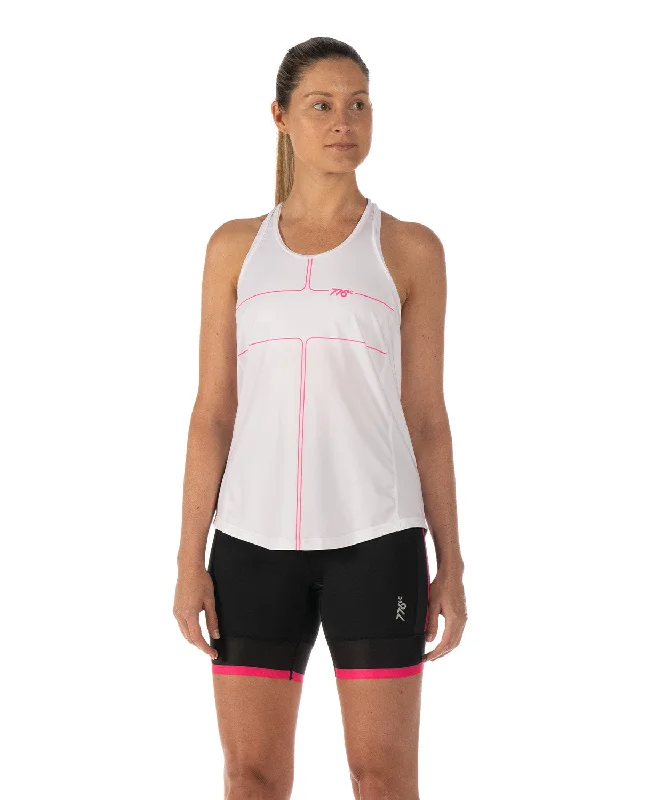 Women's Motion Performance Tank - White/Pink