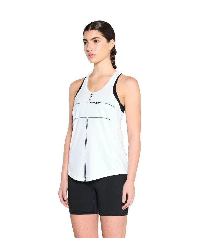 Women's Motion Performance Tank - White/Black