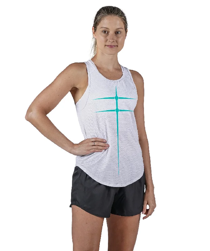 Women's Motion Pro Training Tank - White/Capri